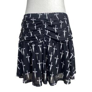 Y2K Goth Hot Topic Social Collision Mini Skirt Womens Small Mall Cross Emo